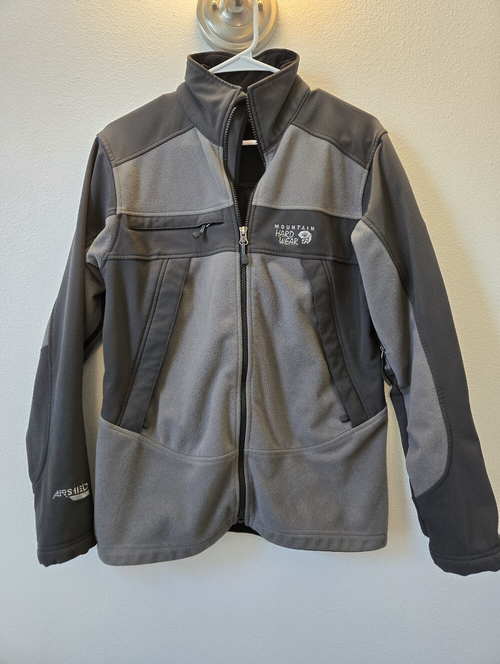 Mountain Hardwear Men's Two-Tone Gray Performance Softshell Jacket Sz Small